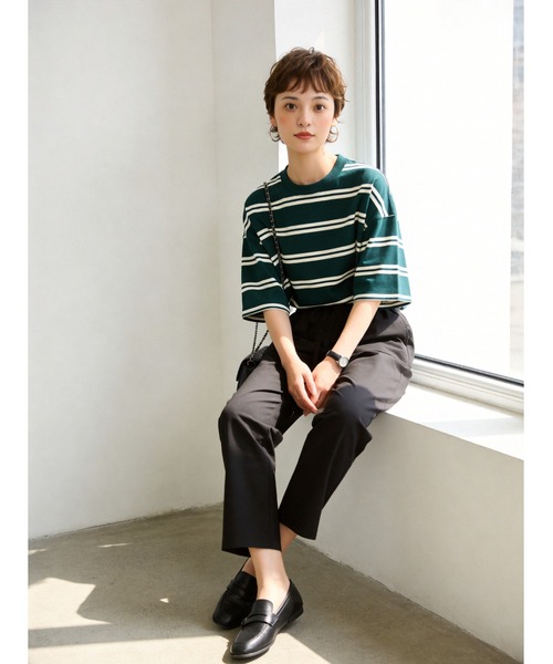 Sew loop(ソーループ)の「綿麻混リラックスストレートパンツ(スラックス・レディース・ブラック/ブラウン/オリーブ・L/M/S)」の19枚目の写真