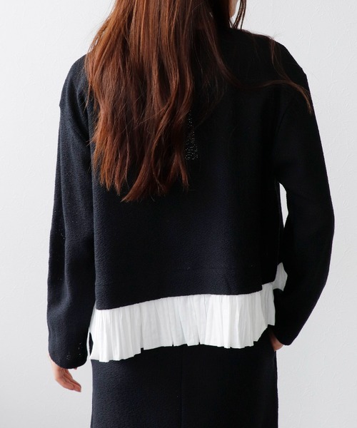 Jines(ジネス)の「ニットライクペプラムカーディガン(カーディガン/ボレロ・レディース・ライトグレー/グレー/ブラック・38)」の12枚目の写真