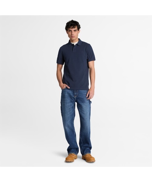 Timberland(ティンバーランド)の「半袖 チェスト ロゴ レギュラー ポロシャツ メンズ(ポロシャツ・メンズ・ダークネイビー・LARGE/MEDIUM/SMALL/X-LARGE/XX-LARGE)」の2枚目の写真