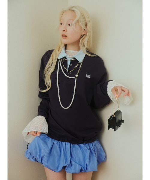 FURFUR(ファーファー)の「【WEB限定カラー】ドッキングラガースウェットワンピース(ワンピース・レディース・グレー/ネイビー/ブラック/その他・F)」の3枚目の写真