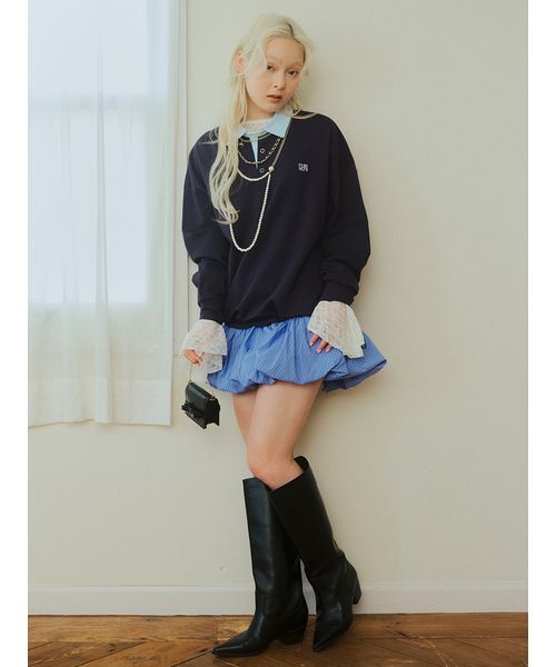 FURFUR(ファーファー)の「【WEB限定カラー】ドッキングラガースウェットワンピース(ワンピース・レディース・グレー/ネイビー/ブラック/その他・F)」の6枚目の写真