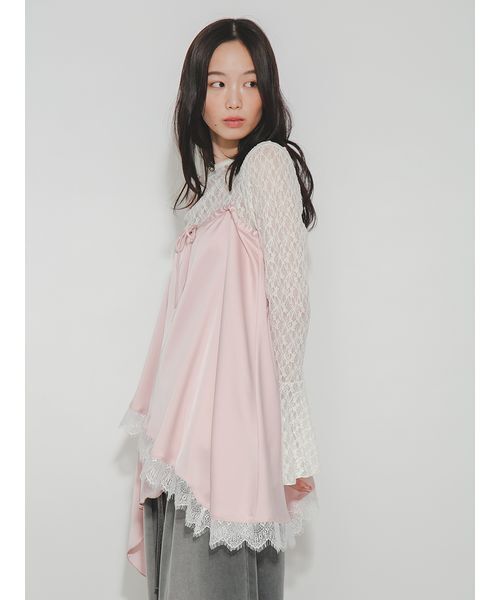 FURFUR(ファーファー)の「ランジェリーライク2WAYトップススカート(チュニック・レディース・アイボリー/ピンク/ブラック・F)」の5枚目の写真