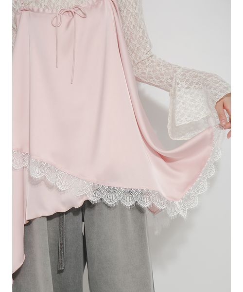 FURFUR(ファーファー)の「ランジェリーライク2WAYトップススカート(チュニック・レディース・アイボリー/ピンク/ブラック・F)」の7枚目の写真