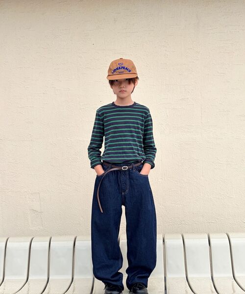 MUSINSA STANDARD KIDS（ムシンサスタンダードキッズ）の「カーブデニムパンツ [ディープインディゴ]（デニムパンツ・レディース・その他・120/130/140/150/160）」の3枚目の写真