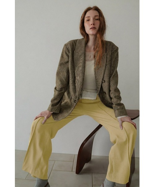 tento(テント)の「Wool-blend double-breasted jacket(テーラードジャケット・レディース・ブラウン/ベージュ・FREE)」の5枚目の写真