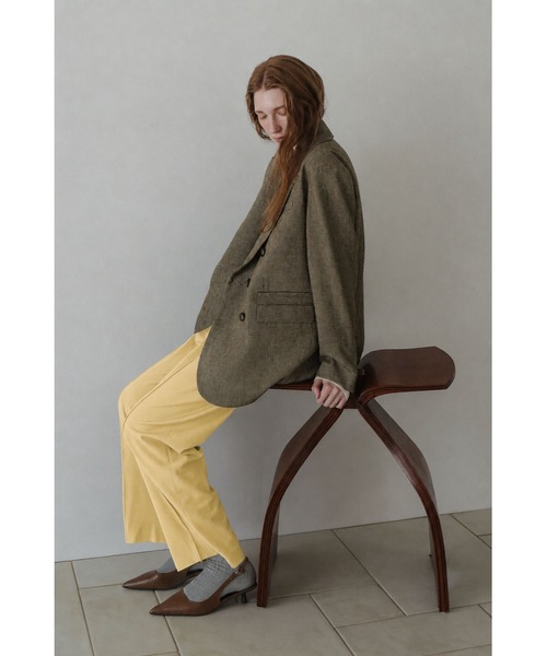 tento(テント)の「Wool-blend double-breasted jacket(テーラードジャケット・レディース・ブラウン/ベージュ・FREE)」の7枚目の写真