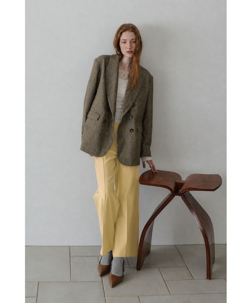 tento(テント)の「Wool-blend double-breasted jacket(テーラードジャケット・レディース・ブラウン/ベージュ・FREE)」の9枚目の写真
