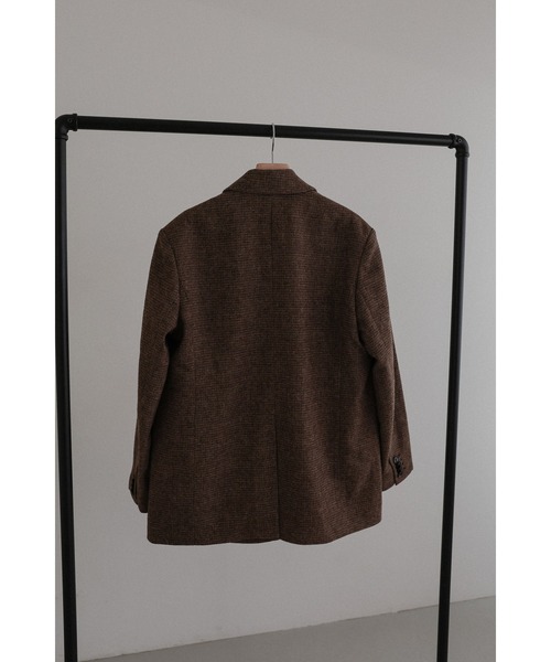tento(テント)の「Wool-blend double-breasted jacket(テーラードジャケット・レディース・ブラウン/ベージュ・FREE)」の13枚目の写真