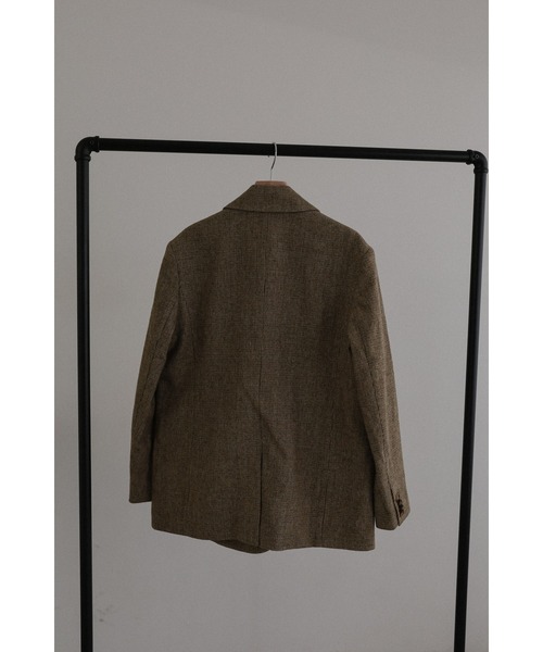 tento(テント)の「Wool-blend double-breasted jacket(テーラードジャケット・レディース・ブラウン/ベージュ・FREE)」の16枚目の写真