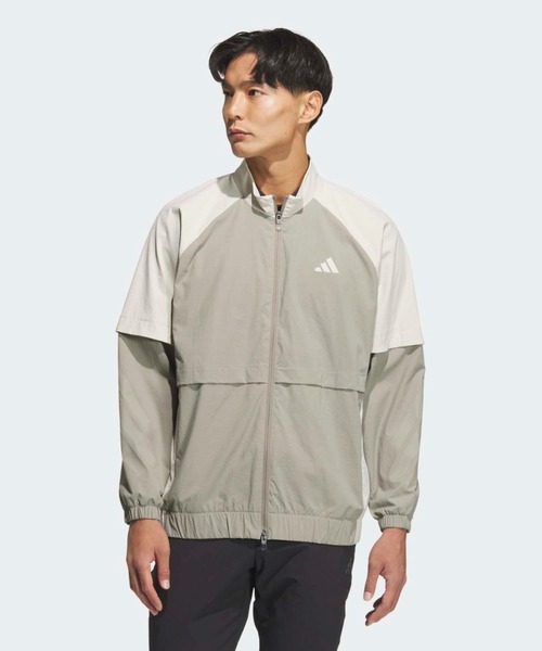 adidas(アディダス)の「トラック フルジップ ジャケット【adidas Golf/アディダスゴルフ】(ブルゾン・メンズ・ベージュ・SMALL/MEDIUM/LARGE/X-LARGE/XX-LARGE)」の1枚目の写真