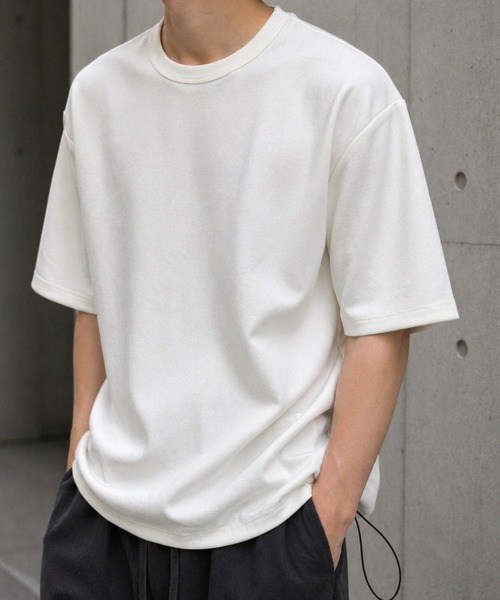 VIBGYOR(ヴィブジョー)の「【Bls】 【ZM】【Bling Leads】梨地ドローコードTEE(BL)(Tシャツ/カットソー・メンズ・ブルー系その他/ブラック/オフホワイト・LARGE/MEDIUM)」の1枚目の写真