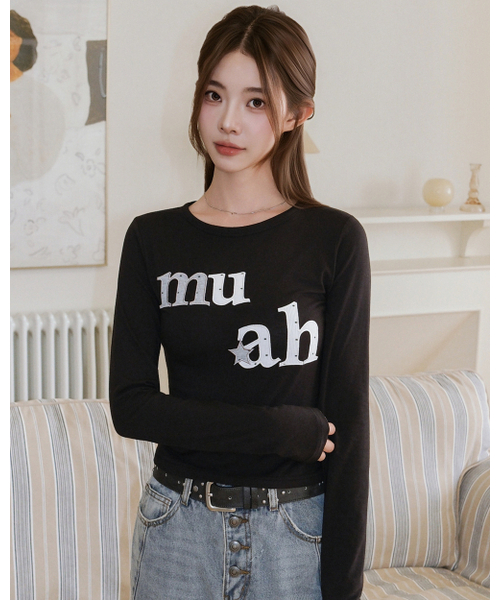 muahmuah（ムーアムーア）の「ドットスターパッチ 長袖Tシャツ [ブラック]（Tシャツ/カットソー・レディース・その他・FREE）」の5枚目の写真