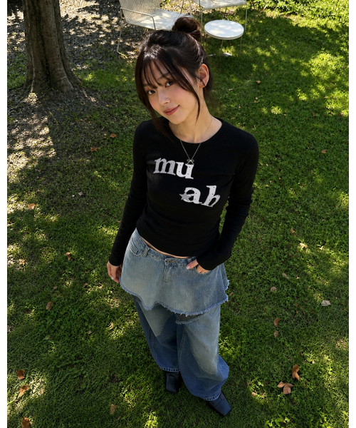 muahmuah（ムーアムーア）の「ドットスターパッチ 長袖Tシャツ [ブラック]（Tシャツ/カットソー・レディース・その他・FREE）」の7枚目の写真