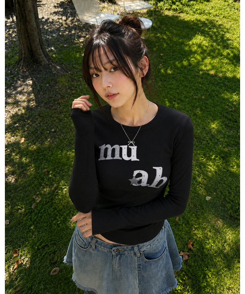 muahmuah（ムーアムーア）の「ドットスターパッチ 長袖Tシャツ [ブラック]（Tシャツ/カットソー・レディース・その他・FREE）」の9枚目の写真
