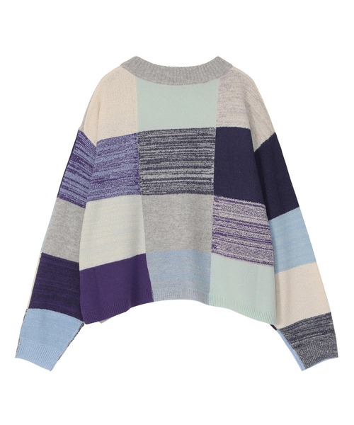 ZUCCa（ズッカ）の「COLOR BLOCK KNIT / ニットプルオーバー（ニット/セーター・レディース・グレー/ライトブルー・M size）」の3枚目の写真