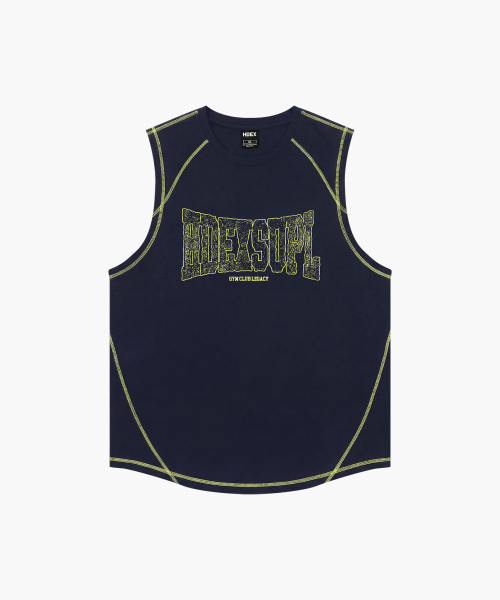 HDEX（エイチデックス）の「メガワイドスリーブレス (ネイビー)（Tシャツ/カットソー・メンズ・ネイビー・X-LARGE/2XL/MEDIUM/LARGE）」の2枚目の写真