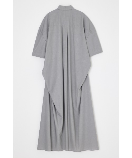 nagonstans(ナゴンスタンス)の「wide tuck shirt dress(ワンピース・レディース・ブラック/杢グレー・MEDIUM/SMALL)」の3枚目の写真