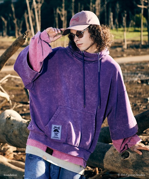 glamb(グラム)の「Tri Layered Hoodie / トライレイヤードフーディ(パーカー・メンズ・ブラック/ブルー/パープル・S/M/L)」の1枚目の写真