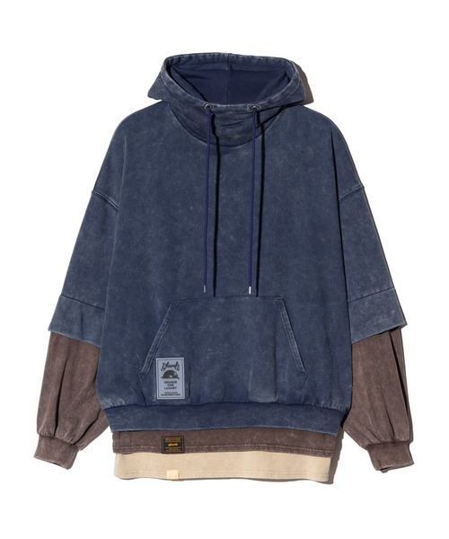 glamb(グラム)の「Tri Layered Hoodie / トライレイヤードフーディ(パーカー・メンズ・ブラック/ブルー/パープル・S/M/L)」の14枚目の写真