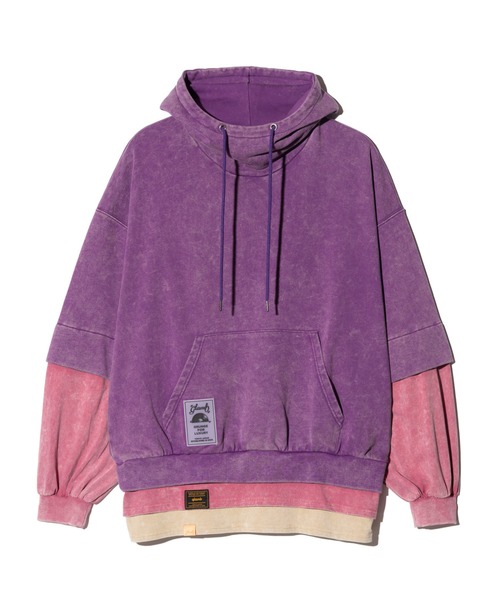 glamb(グラム)の「Tri Layered Hoodie / トライレイヤードフーディ(パーカー・メンズ・ブラック/ブルー/パープル・S/M/L)」の15枚目の写真