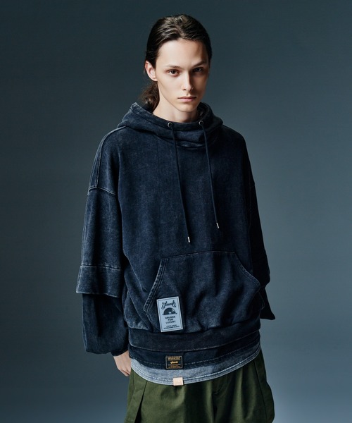 glamb(グラム)の「Tri Layered Hoodie / トライレイヤードフーディ(パーカー・メンズ・ブラック/ブルー/パープル・S/M/L)」の16枚目の写真