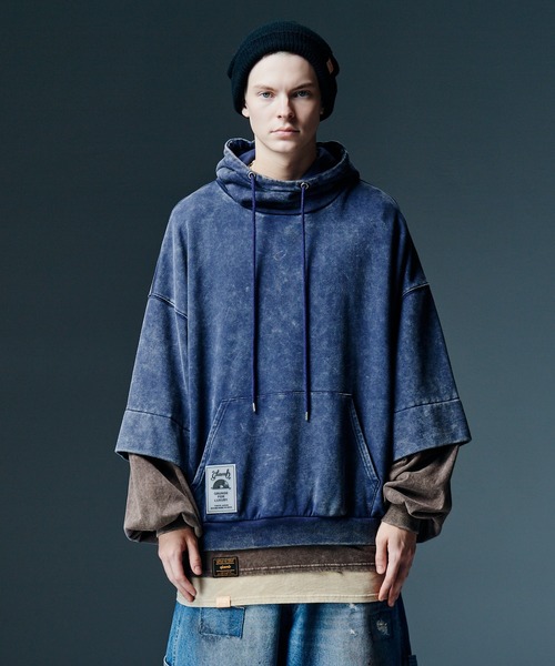 glamb(グラム)の「Tri Layered Hoodie / トライレイヤードフーディ(パーカー・メンズ・ブラック/ブルー/パープル・S/M/L)」の18枚目の写真