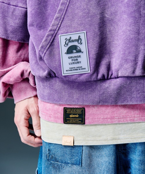 glamb(グラム)の「Tri Layered Hoodie / トライレイヤードフーディ(パーカー・メンズ・ブラック/ブルー/パープル・S/M/L)」の20枚目の写真
