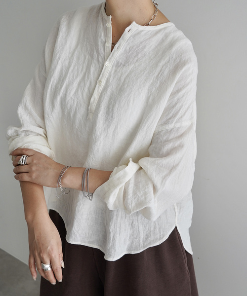 JOURNAL STANDARD LUXE(ジャーナルスタンダード ラックス)の「MATEY's ヘンリーシャツ(シャツ/ブラウス・レディース・アイボリー/ホワイト・FREE)」の1枚目の写真