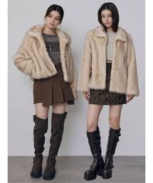 【選べる着丈】グラデーションフェイクファーブルゾン 冬服