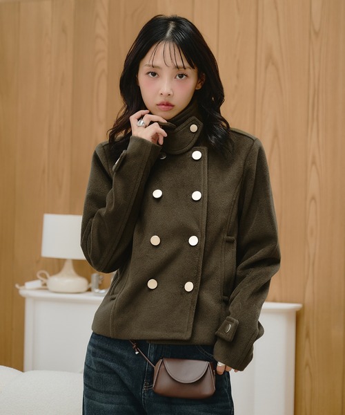 apres jour mignon(アプレジュールミニョン)の「クロップドピーコート(ピーコート・レディース・ネイビー/カーキ/ブラウン系その他・LARGE/フリー)」の14枚目の写真