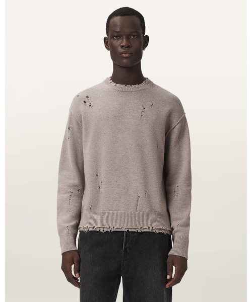 ALLSAINTS(オールセインツ)の「WOLF OVERSIZED WOOL BLEND JUMPER | WOLF オーバーサイズ ウール ブレンド ニット・セーター(ニット/セーター・メンズ・ブラウン系その他・S/M/L)」の1枚目の写真