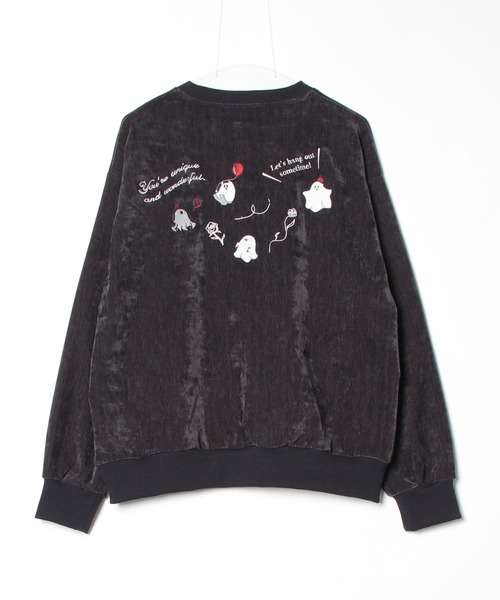 WESTSEA（ウエストシー）の「ゴースト刺繍 ストレッチカルゼ起毛 オーバーサイズ クルーネックトレーナー（スウェット・メンズ・ベージュ/ホワイト/チャコール・L/M）」の5枚目の写真