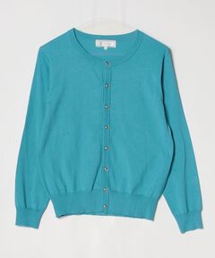 60s～schiaparelli グリーン ブルー パネル ニット カーディガン ブランド古着】ニットカーディガン（カーディガン/ボレロ）｜green
