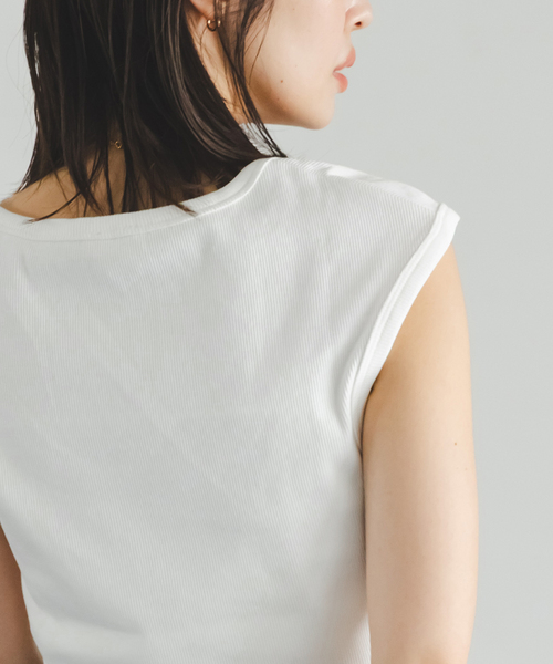 CLOSED(クローズド)の「CLOSED/クローズド Cap sleeve t-shirt(Tシャツ/カットソー・レディース・ブラウン/アイボリー・SMALL)」の13枚目の写真