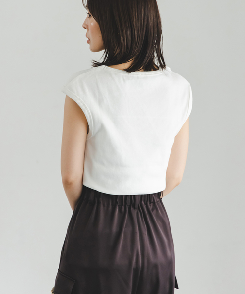 CLOSED(クローズド)の「CLOSED/クローズド Cap sleeve t-shirt(Tシャツ/カットソー・レディース・ブラウン/アイボリー・SMALL)」の18枚目の写真