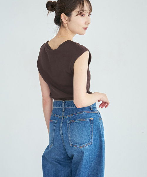 CLOSED(クローズド)の「CLOSED/クローズド Cap sleeve t-shirt(Tシャツ/カットソー・レディース・ブラウン/アイボリー・SMALL)」の9枚目の写真