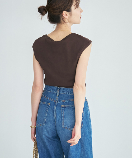 CLOSED(クローズド)の「CLOSED/クローズド Cap sleeve t-shirt(Tシャツ/カットソー・レディース・ブラウン/アイボリー・SMALL)」の10枚目の写真
