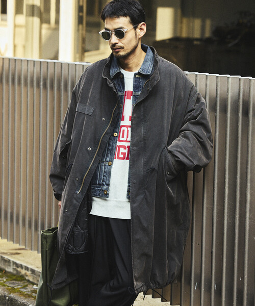 FREAK'S STORE(フリークスストア)の「フェード加工 3WAY M-65 ライナーセットモッズコート/コート&キルティングライナーセット/2枚セット(モッズコート・メンズ・ブラック/ブラウン/オリーブ・SMALL/MEDIUM/LARGE)」の1枚目の写真