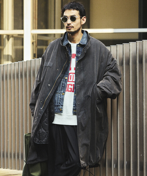 FREAK'S STORE(フリークスストア)の「フェード加工 3WAY M-65 ライナーセットモッズコート/コート&キルティングライナーセット/2枚セット(モッズコート・メンズ・ブラック/ブラウン/オリーブ・SMALL/MEDIUM/LARGE)」の4枚目の写真