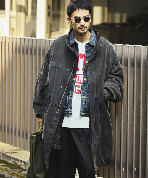 FREAK'S STORE(フリークスストア)の「フェード加工 3WAY M-65 ライナーセットモッズコート/コート&キルティングライナーセット/2枚セット(モッズコート・メンズ・ブラック/ブラウン/オリーブ・SMALL/MEDIUM/LARGE)」の5枚目の写真