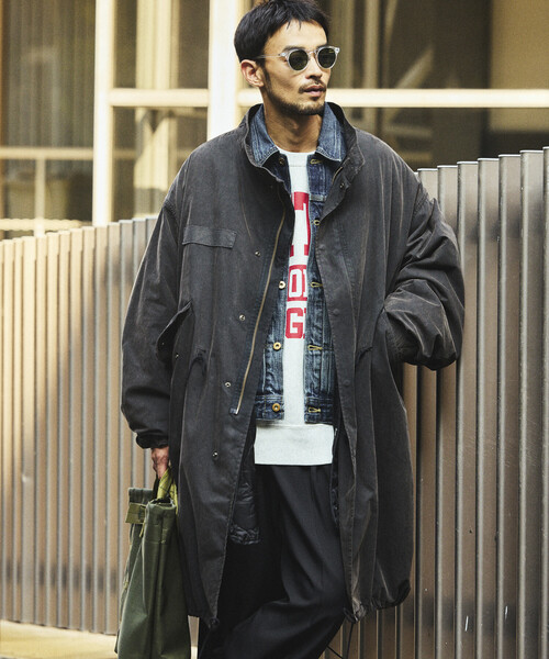 FREAK'S STORE(フリークスストア)の「フェード加工 3WAY M-65 ライナーセットモッズコート/コート&キルティングライナーセット/2枚セット(モッズコート・メンズ・ブラック/ブラウン/オリーブ・SMALL/MEDIUM/LARGE)」の6枚目の写真