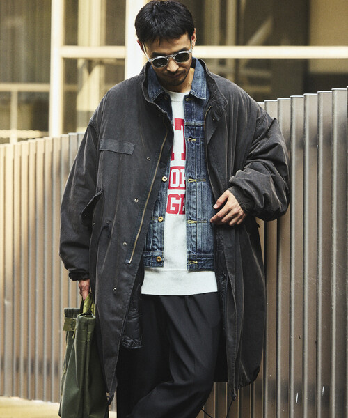 FREAK'S STORE(フリークスストア)の「フェード加工 3WAY M-65 ライナーセットモッズコート/コート&キルティングライナーセット/2枚セット(モッズコート・メンズ・ブラック/ブラウン/オリーブ・SMALL/MEDIUM/LARGE)」の7枚目の写真
