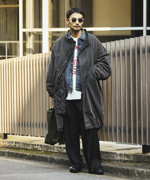 FREAK'S STORE(フリークスストア)の「フェード加工 3WAY M-65 ライナーセットモッズコート/コート&キルティングライナーセット/2枚セット(モッズコート・メンズ・ブラック/ブラウン/オリーブ・SMALL/MEDIUM/LARGE)」の8枚目の写真