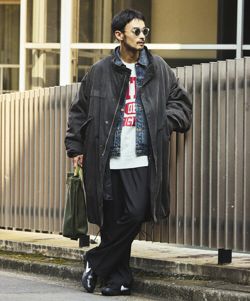FREAK'S STORE(フリークスストア)の「フェード加工 3WAY M-65 ライナーセットモッズコート/コート&キルティングライナーセット/2枚セット(モッズコート・メンズ・ブラック/ブラウン/オリーブ・SMALL/MEDIUM/LARGE)」の10枚目の写真