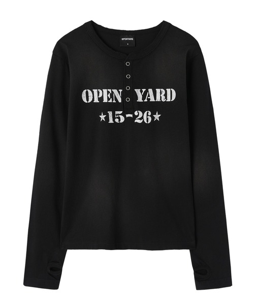 Openyard(オープンヤード)の「『Openyard/オープンヤード』 DIRTY STENCIL HENLEY LONG SLEEVE TEE/ダーティステンシルヘンリー長袖シャツ(Tシャツ/カットソー・メンズ・グレー/ホワイト/ブラック・M/S/L)」の17枚目の写真