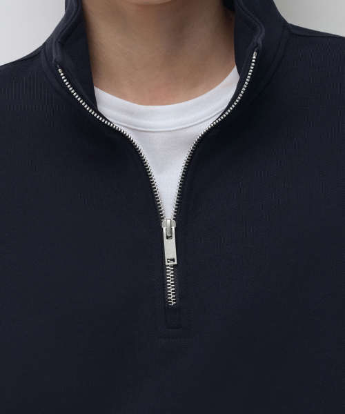 MUSINSA STANDARD（ムシンサスタンダード）の「クォーター ジャケット スウェットシャツ [ネイビー]（スウェット・メンズ・その他・SMALL/MEDIUM/3XL/2XL/LARGE/X-LARGE）」の6枚目の写真