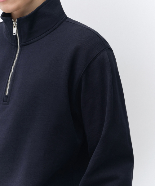 MUSINSA STANDARD（ムシンサスタンダード）の「クォーター ジャケット スウェットシャツ [ネイビー]（スウェット・メンズ・その他・SMALL/MEDIUM/3XL/2XL/LARGE/X-LARGE）」の7枚目の写真