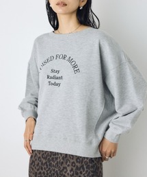 2WAYロゴ裏毛トップス 秋服 冬服 クルーネック スウェット トレーナー ワンショルダー