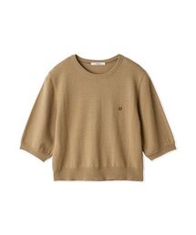 カシミヤ混クロップドニットプルオーバー
