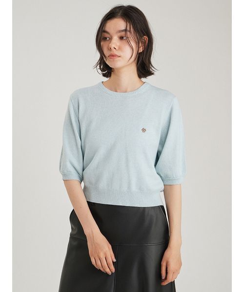 Mila Owen(ミラオーウェン)の「カシミヤ混クロップドニットプルオーバー(ニット/セーター・レディース・キャメル/グレー/ライトブルー・F)」の15枚目の写真